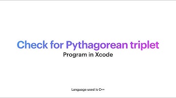 Program to check for Pythagorean triplet | C++ | Xcode