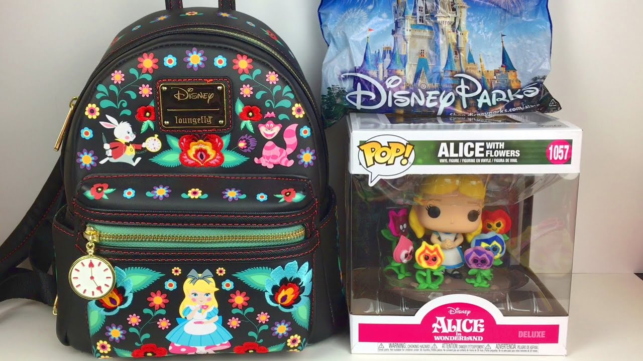 Disney Alice in Wonderland Haul Loungefly Mini BackPack Deluxe Funko Pop  Limited Edition Pins Review 