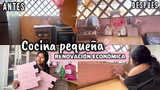 TRANSFORMACIÓN en mi COCINA PEQUEÑA de madera🏠🌸con poco dinero 💰 