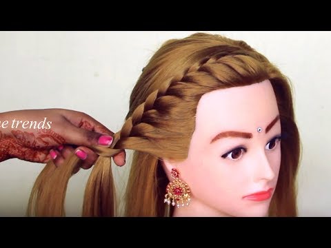 Easy Party Hairstyle for Saree 👌 French or Sagar Choti Hairstyles for Long  Hair Tutorial - YouTube | Easy party hairstyles, Long hair styles, Hairstyle