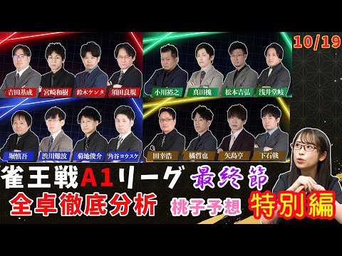 【雀王戦A1リーグ最終節徹底分析！】最終節をより熱く、面白く見るためのポイントを桃子が分析！見どころを見逃すな！特別編前編【あんばさだーのお仕事】#日本プロ麻雀協会 #鈴木桃子 ＃雀王戦A1リーグ