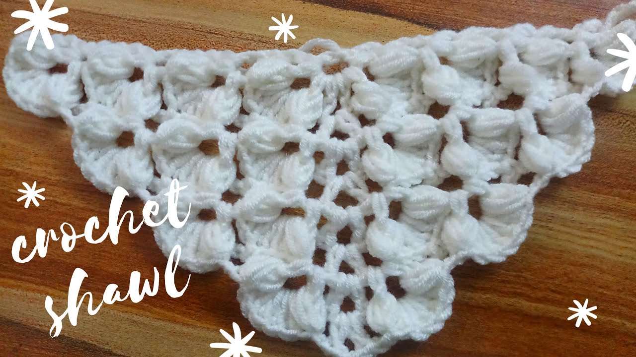 40 غرزة شال كروشيه مثلث دافئة وبارزة Crochet Stitch Shawl Youtube Crochet Stitches Crochet Crochet Shawl