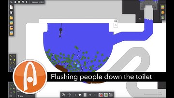 Algodoo Gameplay-Flushing tiny people down the toilet.