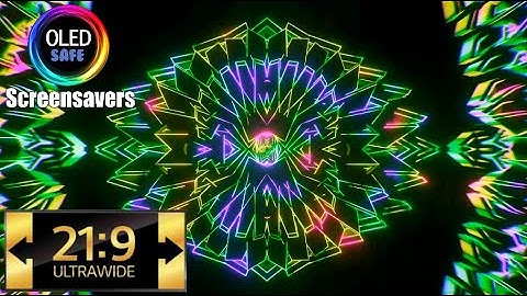 21:9 Ultrawide Neon Vector Abstract - Multicolor - 10 Hours - 4K - OLED Safe