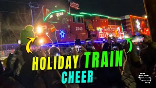 Holiday Train Passing by Huge Crowds as they Film and Cheer