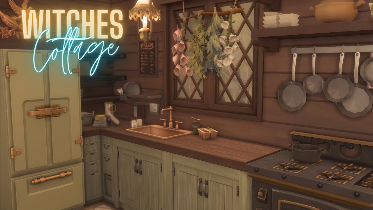 Cozy Witches Cottage || Sims 4 Speed Build || No CC - YouTube