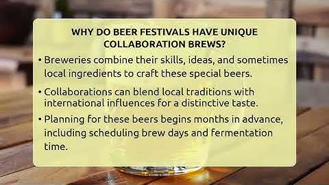 Why Do Beer Festivals Have Unique Collaboration Brews? - The Pint Guy