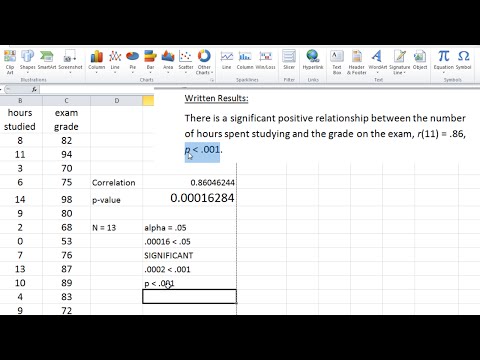 How to Calculate a Correlation in Excel - Function Approach (Part 2 - P-Value)