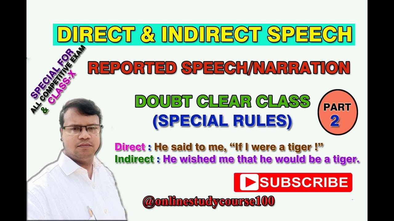 Direct and Indirect Speech l Reported Speech l Special Rules of ...