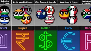 Group of Countryballs with Similar Currency