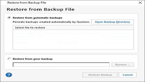 Quicken Restore - How to Restore Quicken Data From Old Version