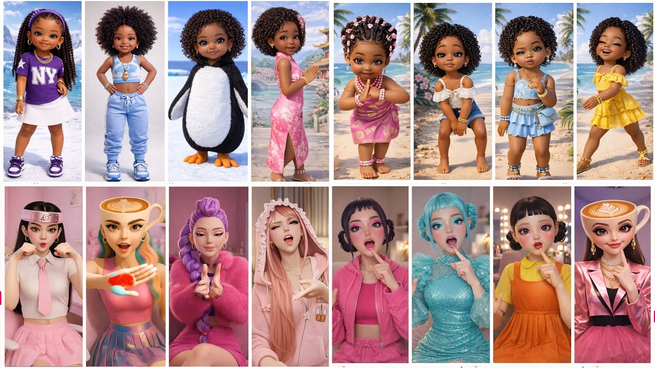 COLORING MIX TREND Rumi Make up trend Mira Make up trend Dancing #mix #colors #trend #battle #dance