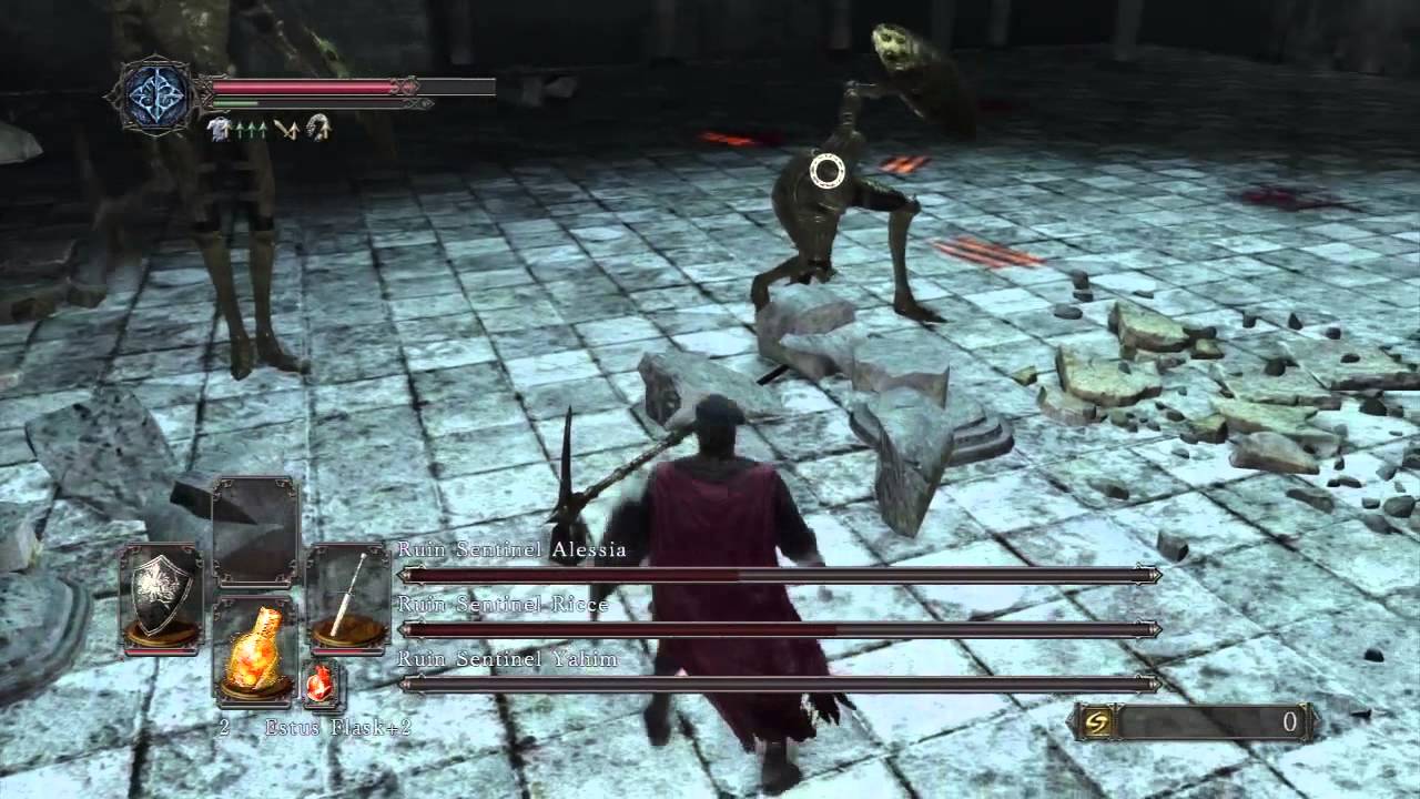 Dark Souls 2 - Ruin Sentinel Yahim, Alessia, and Ricce - YouTube