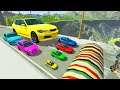 Ht gameplay crash  5  big  small cars vs broken bridge vs color speed bumps