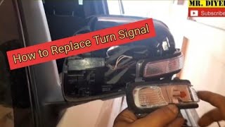 How to Replace Fix Side Mirror Turn Signal Light, How to Remove Side Mirror And Front Cover