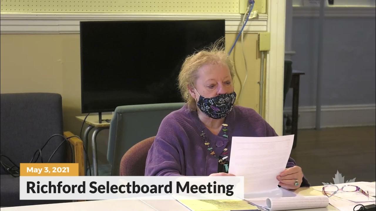 Richford Selectboard 05/03/2021 YouTube
