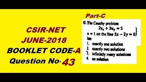 Cauchy Problem|CSIR NET Maths June 2018||Booklet A Que 43