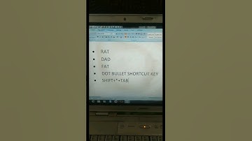 #what is shortcut key of dot in ms word #short