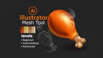 Use the gradient mesh in adobe illustrator for all levels