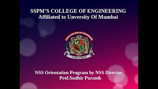 NSS Orientation program by NSS Director Prof.Sudhir Puranik