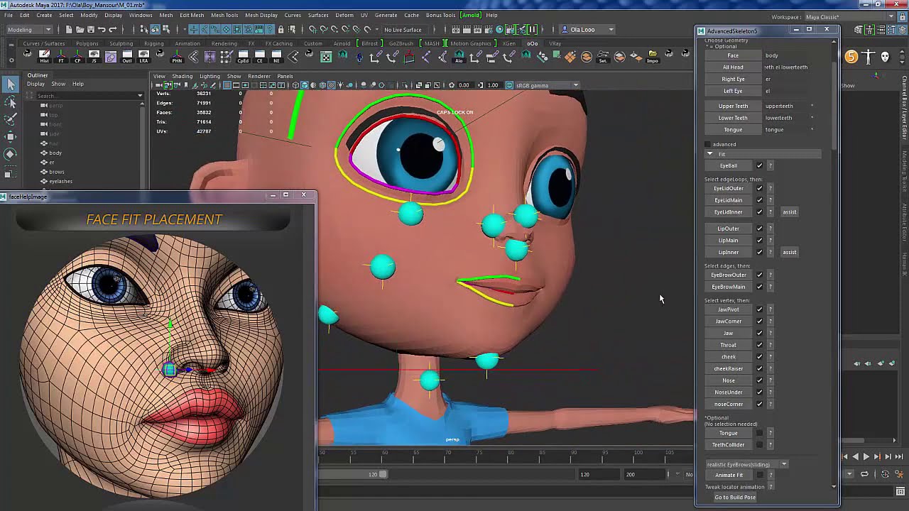 how rigged character in maya 2018_2017 Advanced Skeleton 5 - YouTube