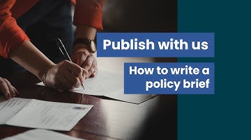 How to write a policy brief