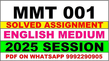 mmt 1 solved assignment 2025 | mmt 1 solved assignment in english 2025 | mmt 1 2024-25