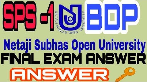 NSOU । BDP । FINAL । EXAM । 2021 । 2nd Year । SPS -1 । Answer Key ।