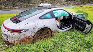 Porsche Goes Airborne In Crash