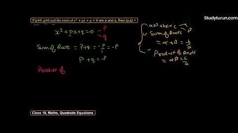 If p,q are the roots of equation x 2 +px+q=0, then the value of p must be equal to