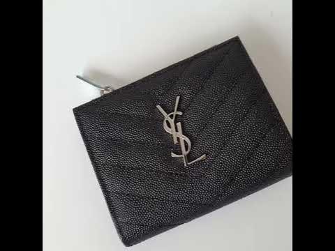 Unboxing YSL Saint Laurent Bi-fold Wallet in Fuchsia Grain de Poudre