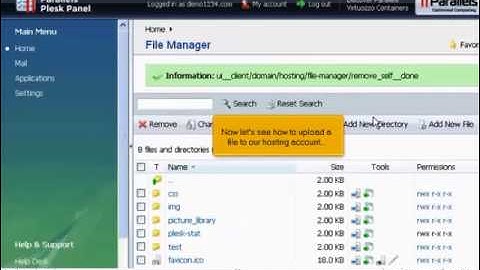 Cách sử dụng File Manager PLESK 9