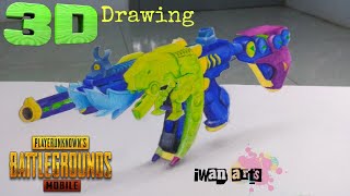 3D drawing M416 LIZARD ROAR - PUBG MOBILE