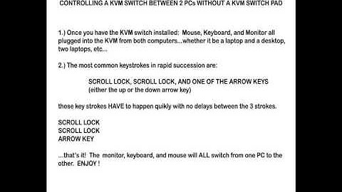 KVM Switch instructions