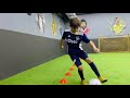 football training. dribbling