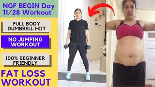 28 Minute Full Body FAT LOSS - HIIT Workout Using Dumbbells For Beginners | LOW IMPACT | No Jumping
