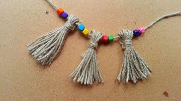 How To Make Twine Tassel And Bead Garland - DIY  Tutorial - Guidecentral