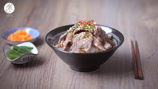 燒肉丼（特製醬汁）｜Roast beef donburi｜C2食光｜4K [Eng ... 