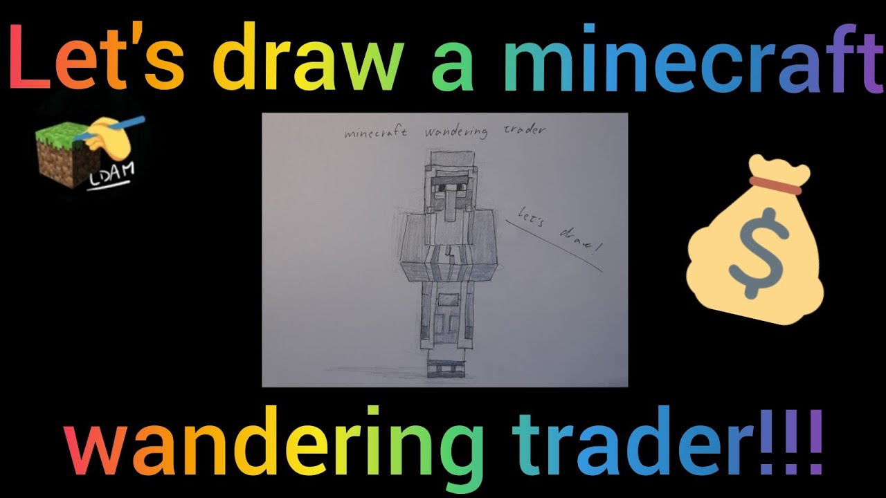 How to draw minecraft wandering trader - YouTube