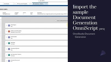 Import the sample Document Generation OmniScript [EP-1]