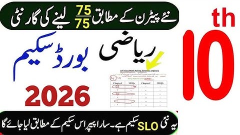 10th Class Math Pairing Scheme 2026🔥|75/75 Confirm|New SLO Based|Punjab Boards@LSMathAndExamSuccess