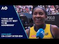 Coco gauff oncourt interview  australian open 2024 third round