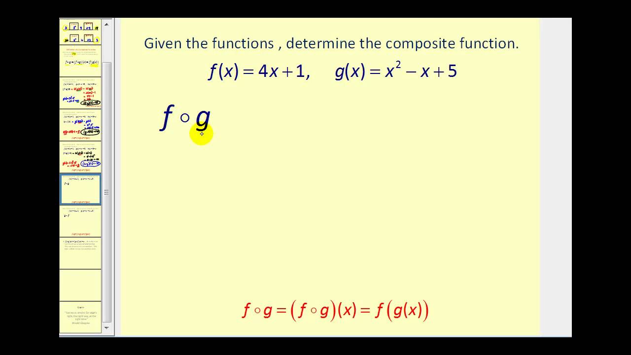 Composite Functions (video lessons, examples and solutions) Within Composite Function Worksheet Answer Key