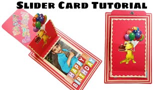 DIY Slider Card Tutorial | Birthday Card Ideas | Pop up Slider Card Tutorial