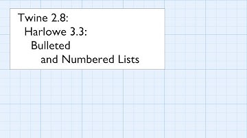 Twine 2.8: Harlowe 3.3: Introduction: Bulleted and Numbered Lists