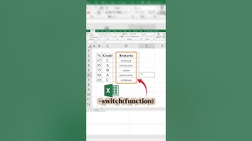 Excel switch function | Write Remarks for Various Grade in seconds. #excel
