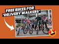 Young 'Delivery Walkers' Gifted With Brand New Bikes