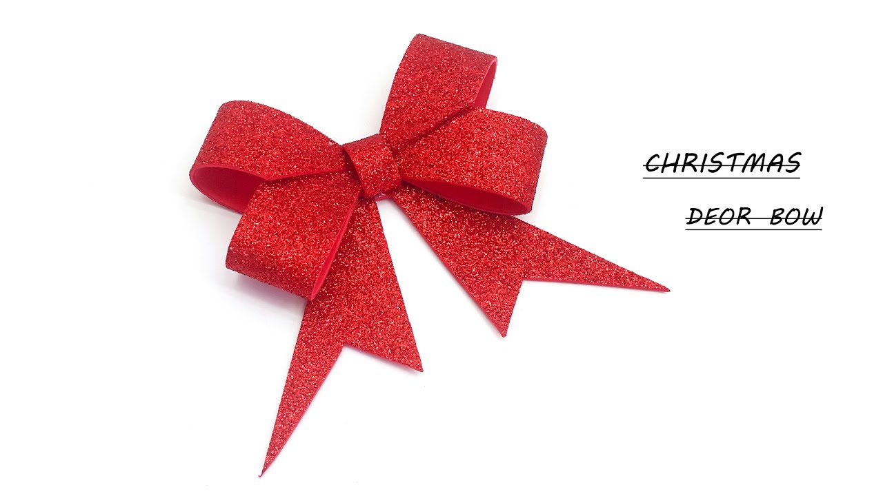 Foam Sheet Craft ideas | Easy Bow With Glitter Foamiran Sheets | Make Simple Bow For Christmas