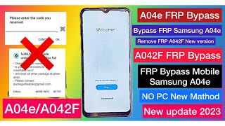 A04e/A042F FRP Bypass/Bypass FRP A04e/Remove FRP Mobile Samsung A04e/A042F New Mathod new update