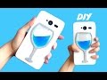 DIY FUNDA LÍQUIDA para móvil - Copa de agua o vino con líquido